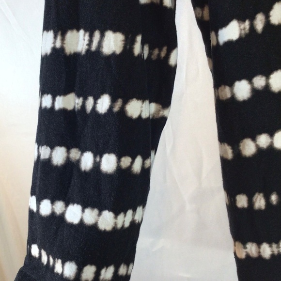 T by Talbots 2XP Black White Tie Dye Stripe Knit Top Long Sleeve Pullover Cozy - Picture 6 of 8